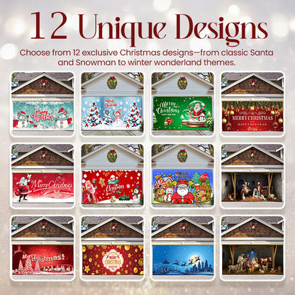Christmas Garage Door Decor Banner - Festive Holiday Background