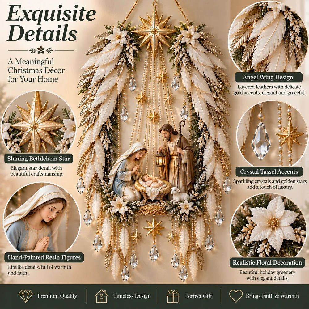 Angel Wings Nativity Wall Light