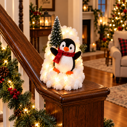 🔥Playful Penguin Snowy Stair Railing Decor