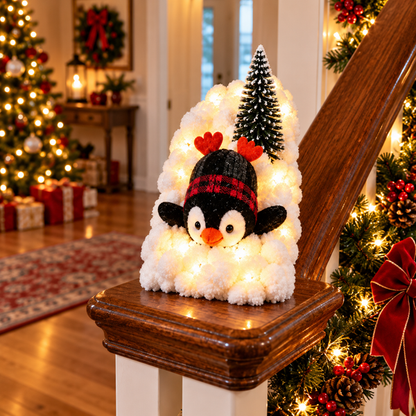 🔥Playful Penguin Snowy Stair Railing Decor
