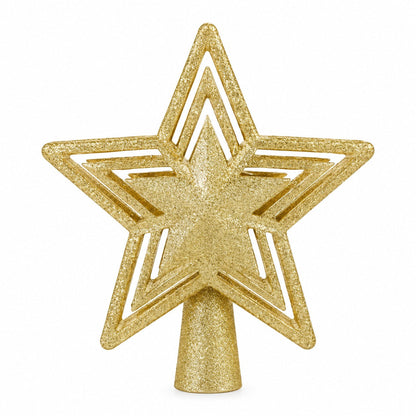 Christmas Star Projector Tree Topper – 3D Illuminated Star with Rotating Snowflake Light