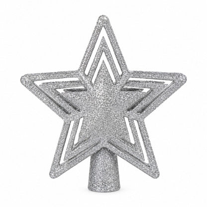 Christmas Star Projector Tree Topper – 3D Illuminated Star with Rotating Snowflake Light
